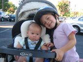Nolan's first big kid stroller ride
